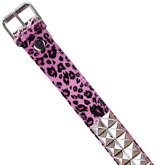 PINK LEOPARD PYRAMID STUD