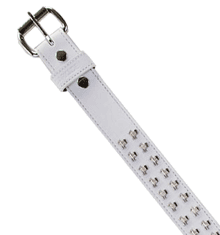 WHITE WITH SKULL STUDS