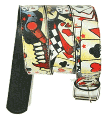 BELTS - CARDS SKULL BLACK